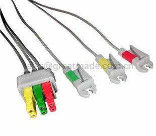 סט תאריך תואם ohmeda Leadwire, 3-Lead, Grabber, IEC, 100CM ו- 2PIN.