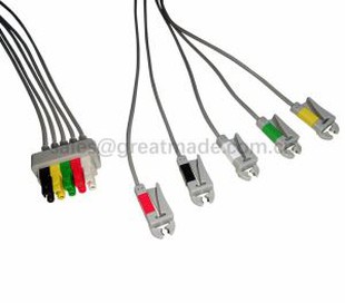 ערכת Leadwire Pro1000 תואמת, 5-Lead, Grabber, IEC, 100CM ו- 2PIN.
