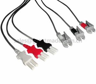 תואם Spacelab Ultraview 90369 Tru-Link Leadwire סטים, 3-Lead, AHA, Grabber