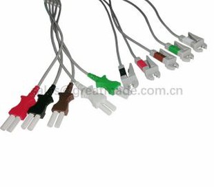 ערכות Leadwire Tru-Link תואמות Spacelab, 5-Lead, Grabber, AHA, 24in ו- 2PIN