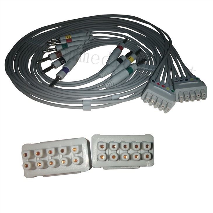 תואם עם GE MAC500 800 1200 1200ST 1600 רב קישור Leadwire סט, בננה קצה, AHA.