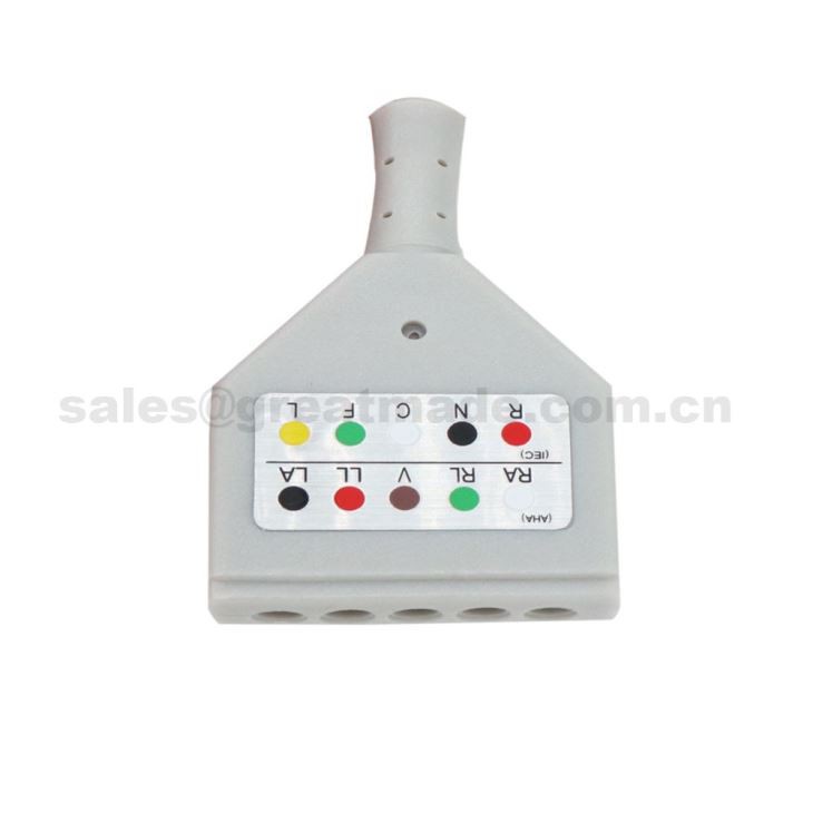Compatible With Mindray/CSI /Datascope,Din Series Safty ECG Trunk Cable 9ft 180 Degree Straight Connector 6Pin 5 Lead ECG Cable.