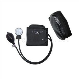 שרוול לחץ דם ידני למבוגרים, חפת צינור כפול עם מד לחץ ונורת אינפלציה, עם שקית חזיר.