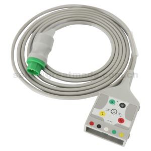 תואם עם כבל תא המטען של Mennen Medical ECG, 5-lead, 13pin -> AA 2pin, AHA, Use With Hp 5-Lead Leadwire תואם