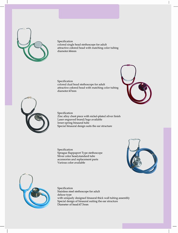 סטטוסקופ מקצועי עם ראש כפול מאלומיניום עם סטטוסקופ נגד ראש